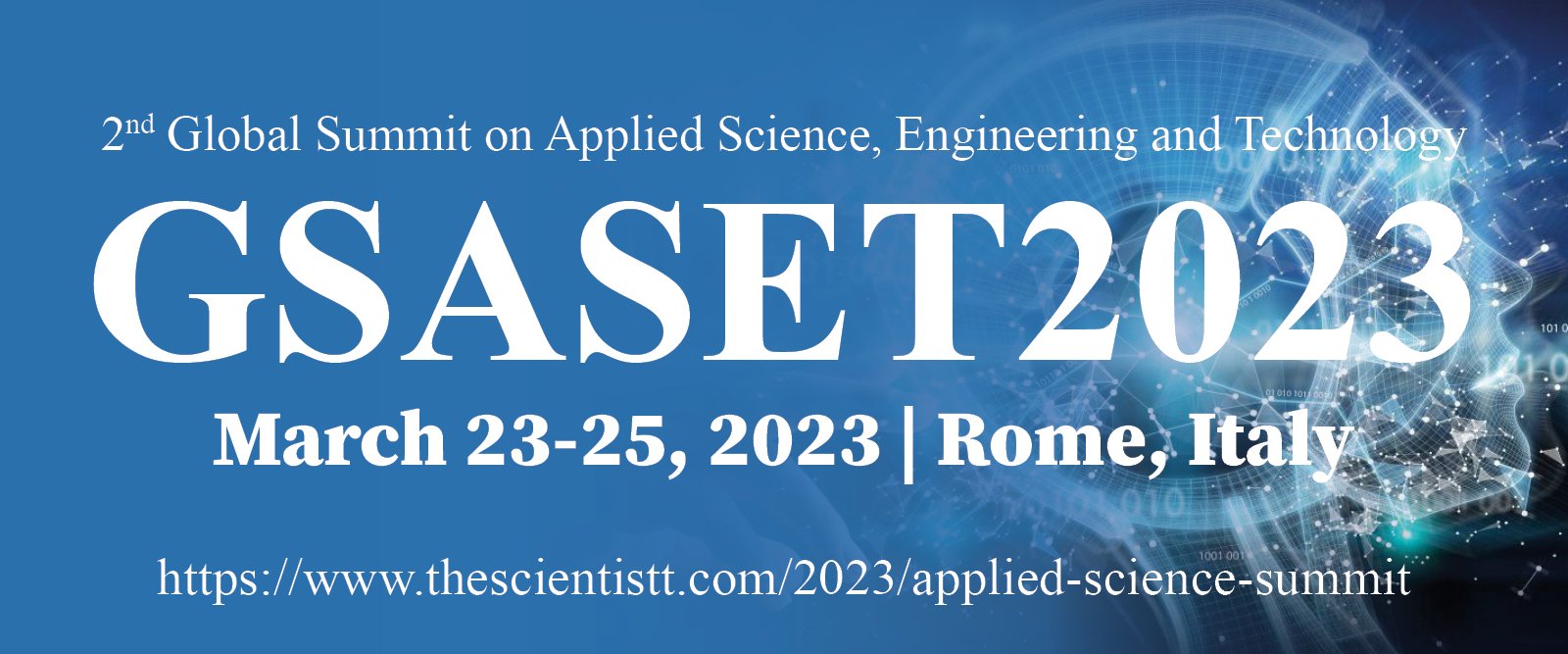 Applied Science Conferences 2023 GSASET2023 Rome, Italy